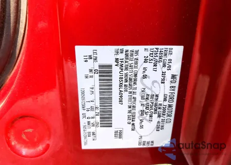 2006 Ford Expedition Eddie Bauer from USA, damaged, VIN 1FMPU185X6LA09087